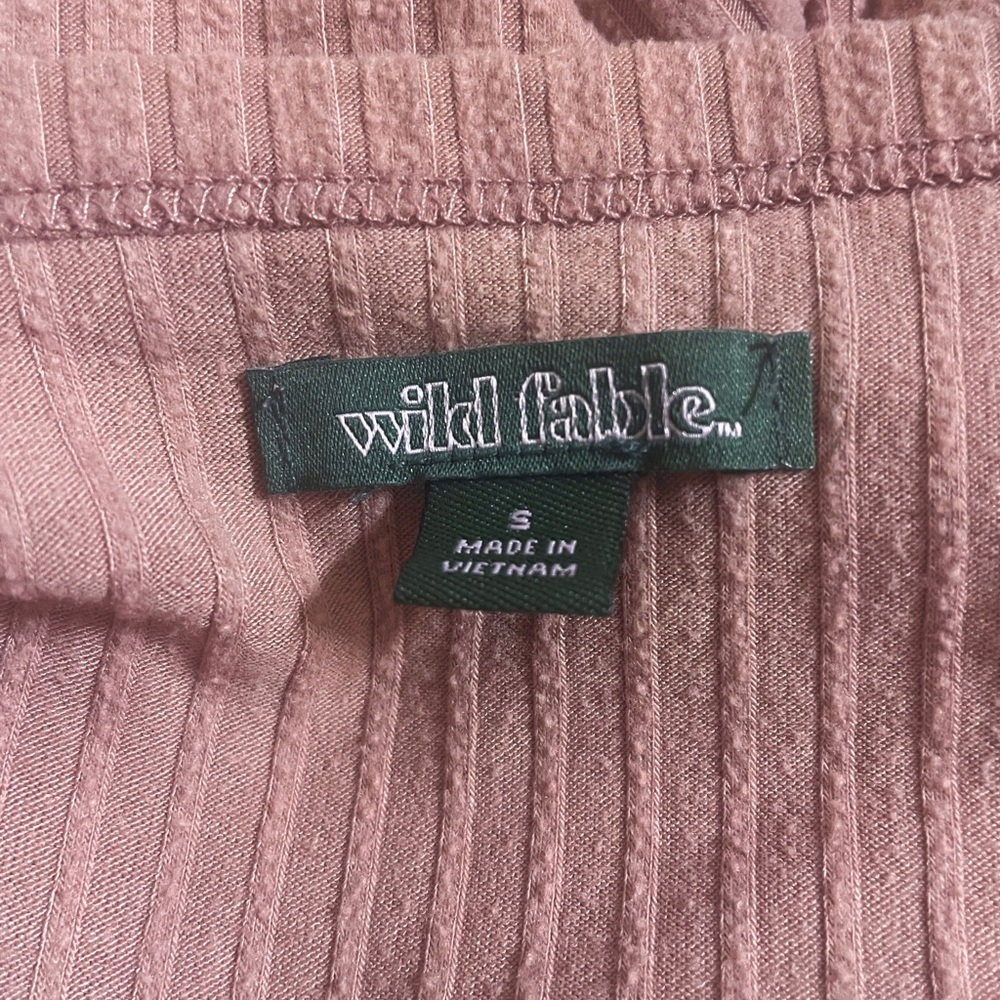 Wild Fable Mauve Ribbed Button-Front Top - Picture 3 of 3